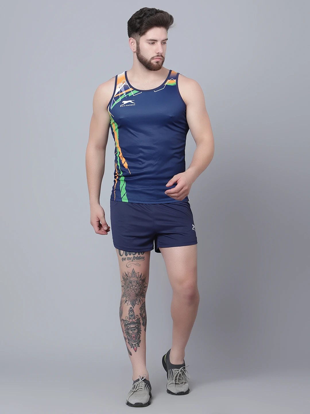 Navy/Orange/Green/White